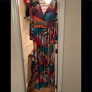 Multi color wrap dress